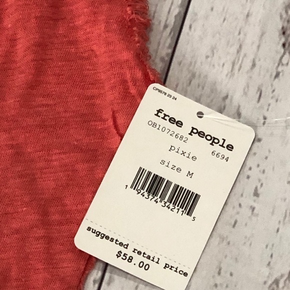 Free People Orange Vacay Linen Blend Tank Top - Picture 7 of 11